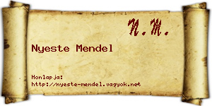 Nyeste Mendel névjegykártya